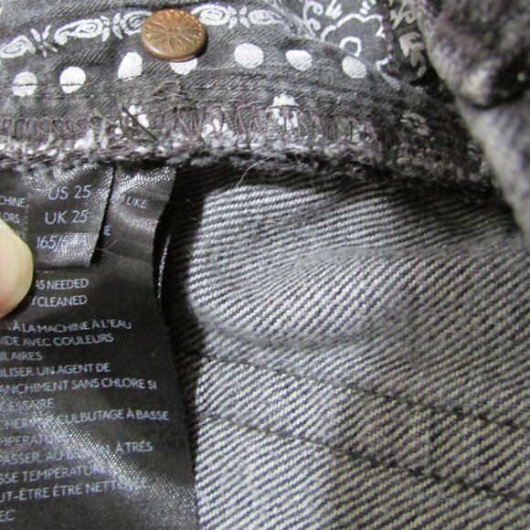 Free People We the Free Black Distressed Shorts High Rise 3-4" inseam - Picture 6 of 8